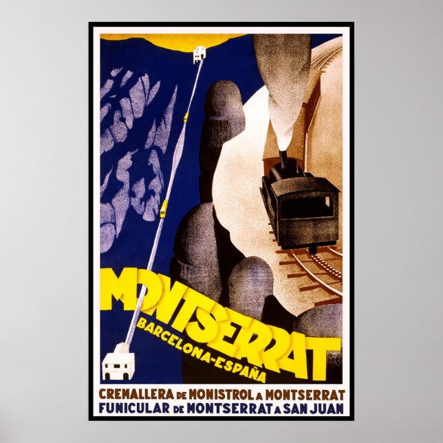 Poster vintage Impressão Montserrat San Juan (Frente)