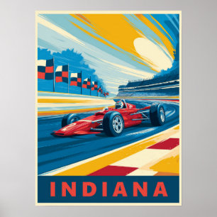 Poster Vintage Indiana Racing