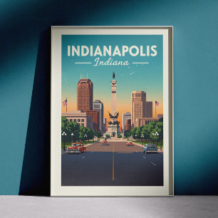Poster Vintage Indianapolis Indiana