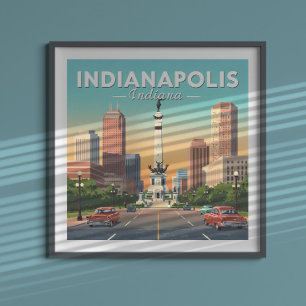 Poster Vintage Indianapolis Indiana