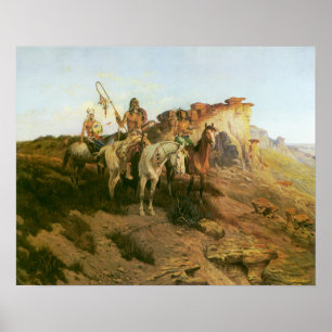 Poster Vintage Indians, Prowlers of the Prairie, Seltzer,