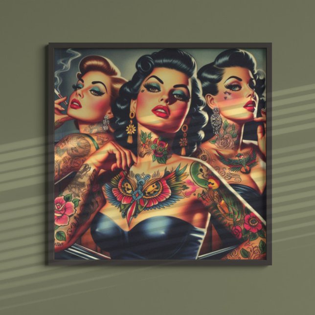 Poster Vintage Inked Girls (Criador carregado)