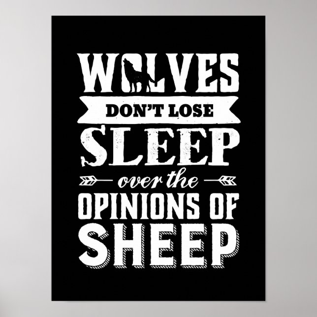 Pôster Vintage Inspirational Motivation Cote Wolves (Frente)