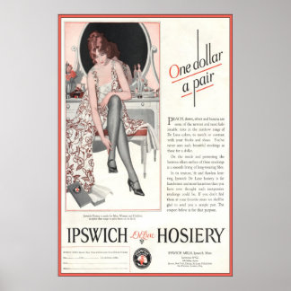 Poster Vintage Ipswich Hosiery Anúncio de 1924