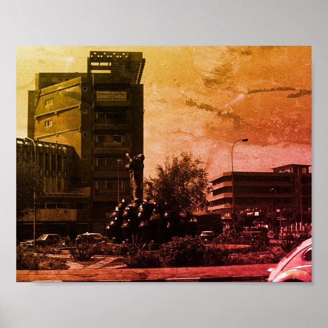 Poster Vintage Iraq baghdad fountain (Frente)