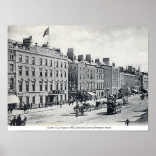 Poster Vintage Ireland, Sackville Street 1905 Dublin