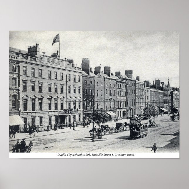 Poster Vintage Ireland, Sackville Street 1905 Dublin (Frente)