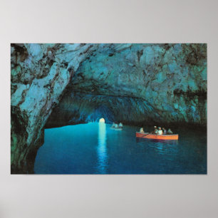 Pôster Vintage Italia, Italia, Capri, gruta azul