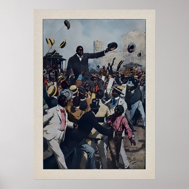 Poster Vintage Jack Johnson em Chicago (Frente)