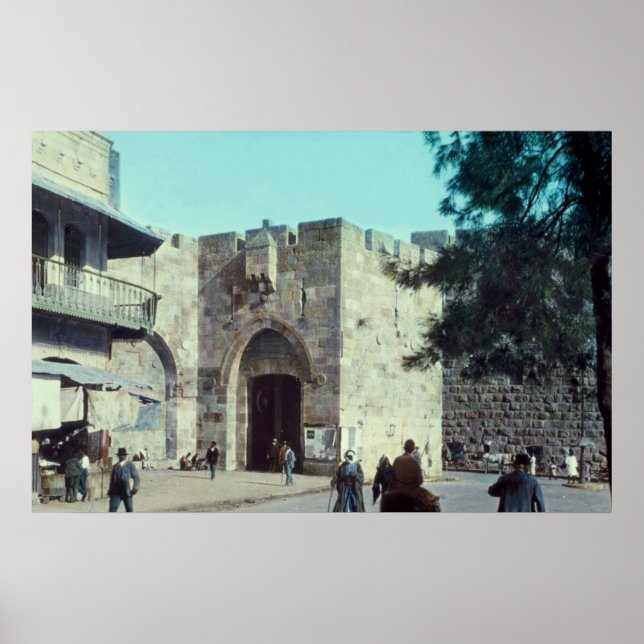 Poster Vintage Jaffa Gate Jerusalém Israel 1950 - 77 (Frente)