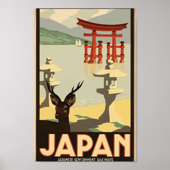 Poster Vintage Japan Viagem (Frente)