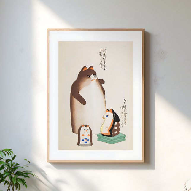 Poster Vintage Japanese Cat Illustration (Criador carregado)