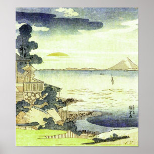 Pôster Vintage Japanese Sea Scene Woodblock Ukiyo-e