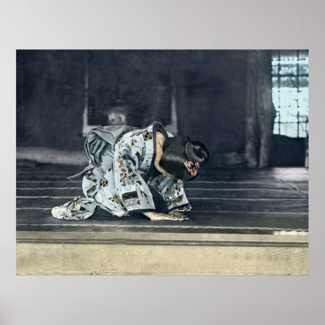 Poster Vintage Japonês Bears Dogeza (Frente)