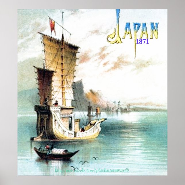 Pôster "Vintage Japonês Junk-1871," (Frente)