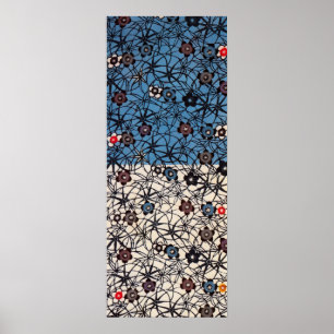Poster Vintage Japonês Kimono Textile (Bingata)