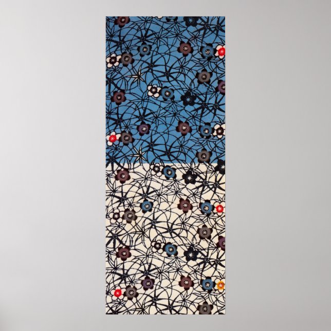 Poster Vintage Japonês Kimono Textile (Bingata) (Frente)