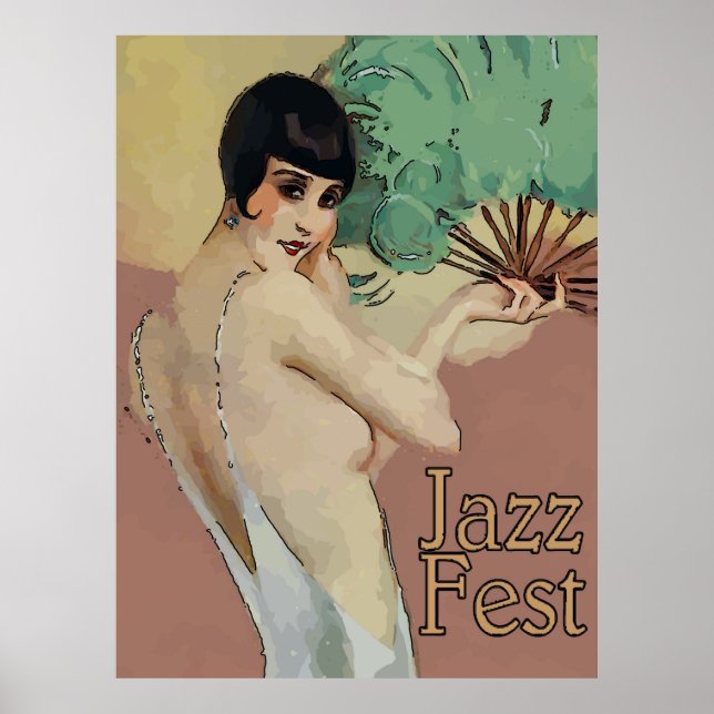 Poster Vintage Jazz Fest Singer (Frente)