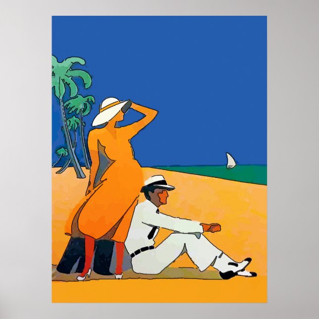 Pôster Vintage Jersey Shore, praia (Frente)