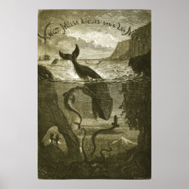 Poster Vintage Jules Verne 20.000 Léguas...