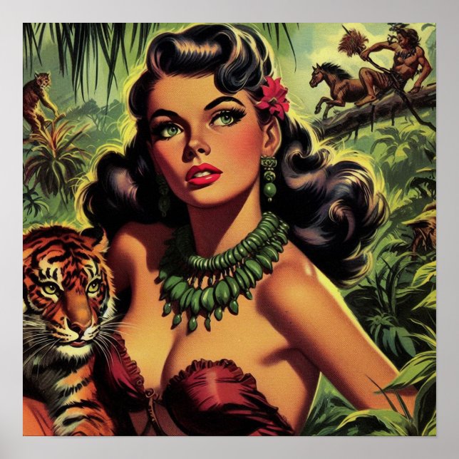 Poster Vintage Jungle Girl (Frente)
