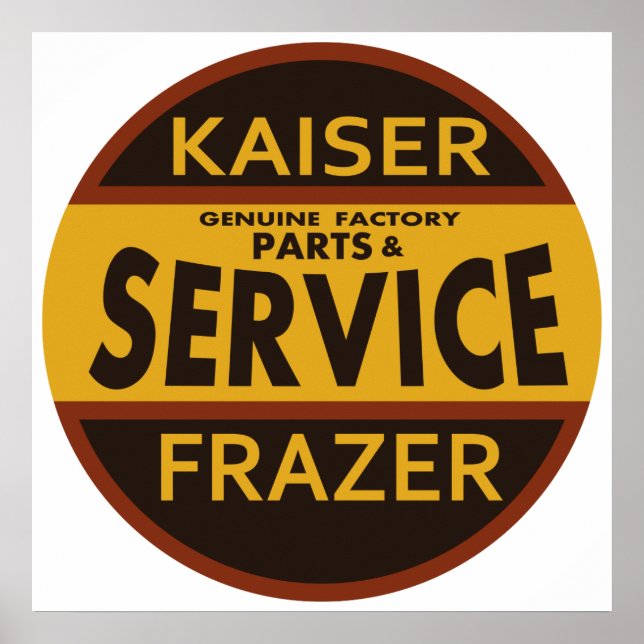Pôster Vintage Kaiser Frazer - placa de serviço (Frente)