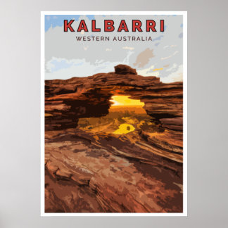 Poster vintage - Kalbarri, Austrália Ocidental
