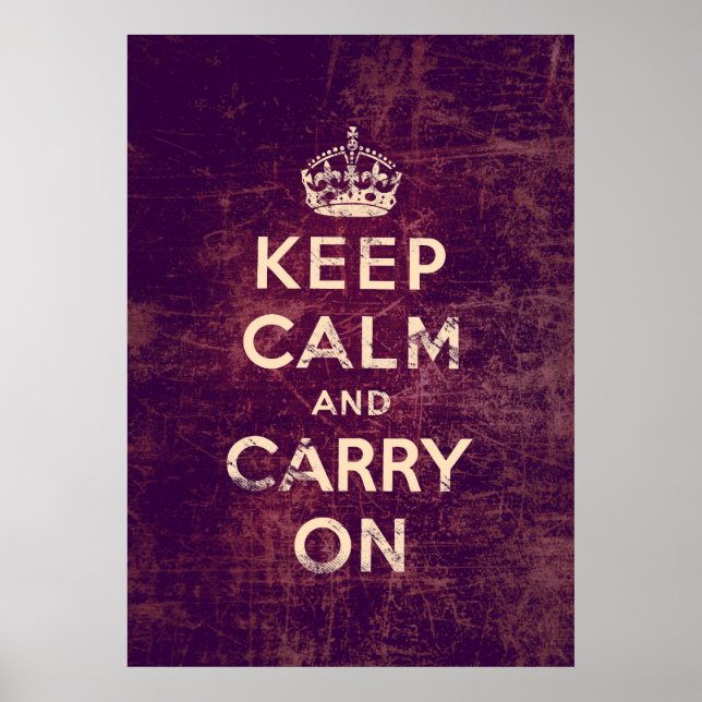 Poster Vintage keep calm and carry on (Frente)