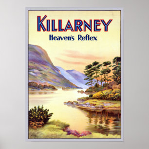Poster Vintage Killarney Ireland Heaven's Reflex Viagem