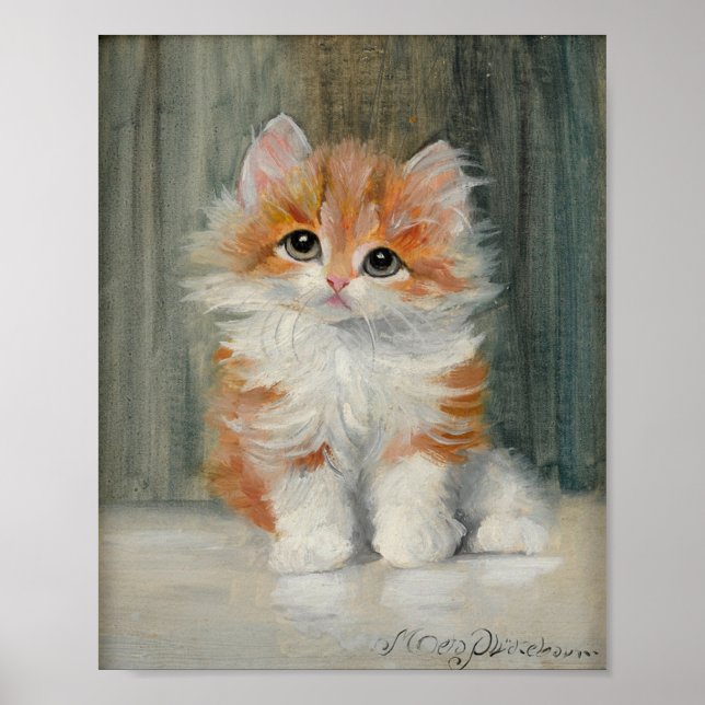 Poster Vintage Kitten Painting (Frente)