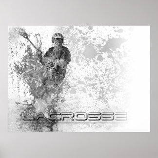 Poster Vintage lacrosse Splatter B/W Horizontal