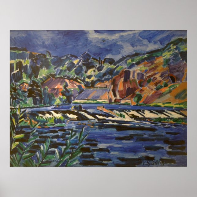 Poster Vintage Landscape Sazava (Frente)