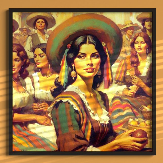 Poster Vintage Latina Woman Painting (Criador carregado)