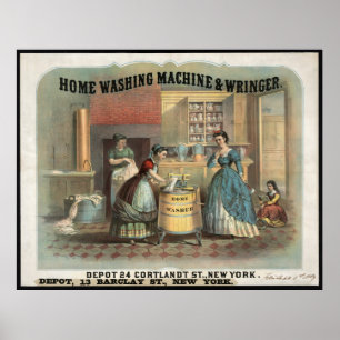 POSTER VINTAGE LAUNDRY DAY 1869