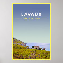 Poster Vintage Lavaux Suiça