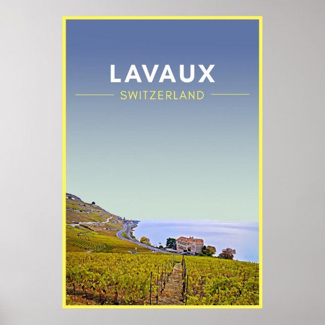 Poster Vintage Lavaux Suiça (Frente)