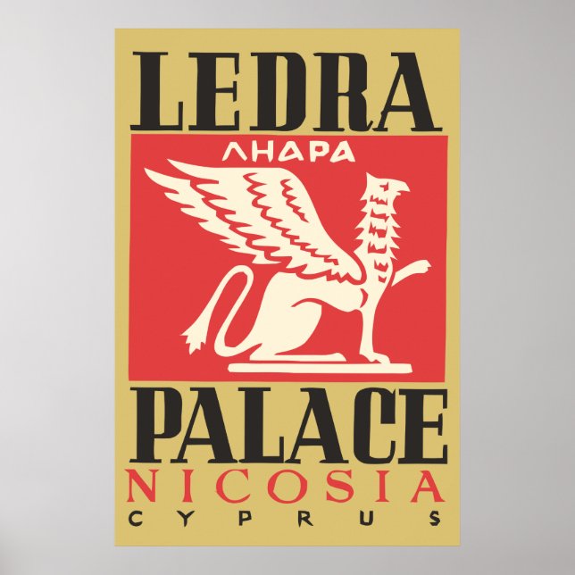Poster Vintage Ledra Palace Hotel Cyprus viagem (Frente)