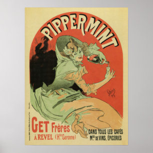 Poster Vintage, licor de menta francês, por Chéret