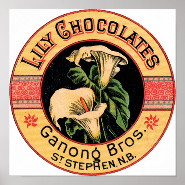 Pôster Vintage Lily Chocolates Ganong Bros. (Frente)