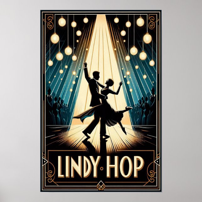 Poster vintage Lindy Salto Dance Hall (Frente)