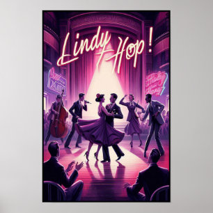 Poster vintage Lindy Salto Dance Hall