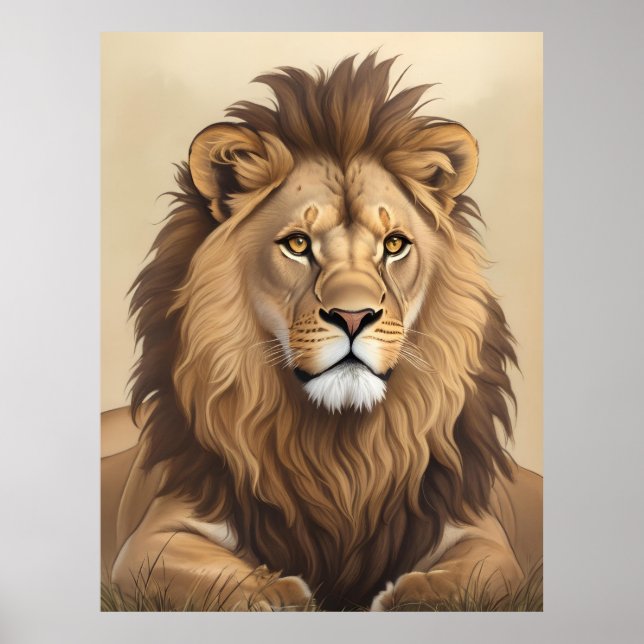 Poster Vintage Lion Painting (Frente)
