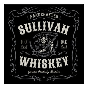 Pôster Vintage Liquor ADD NAME Old Grim Reaper Whiskey