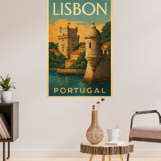 Poster Vintage Lisbon Portugal