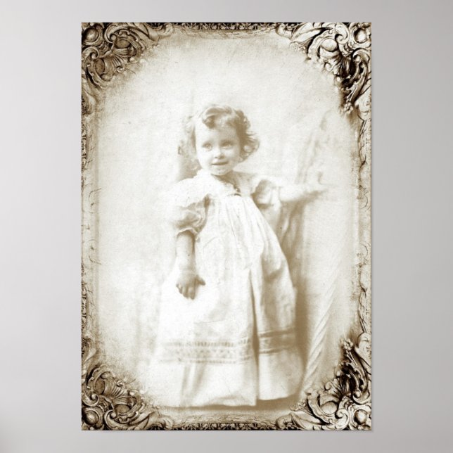 Pôster Vintage Little Girl 2 (Frente)