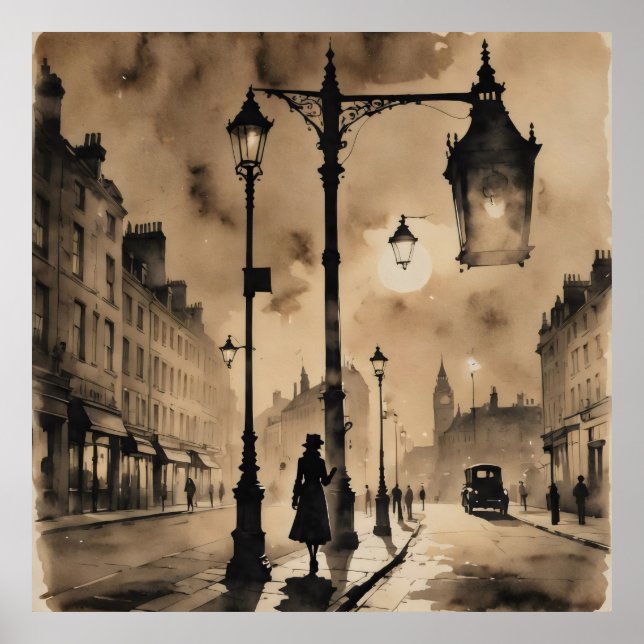 Poster Vintage London Streets (Frente)