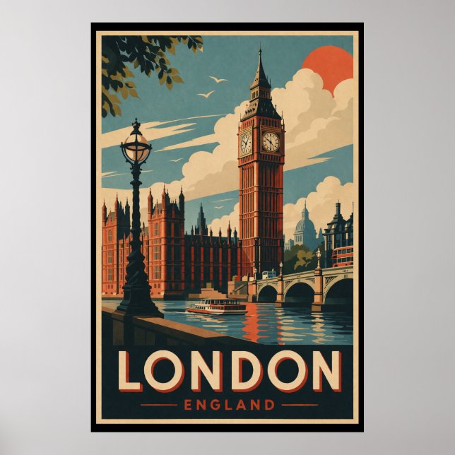 Poster Vintage London Travel (Frente)