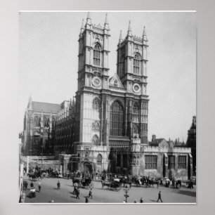 Pôster Vintage Londres Inglaterra, abadia de Westminster
