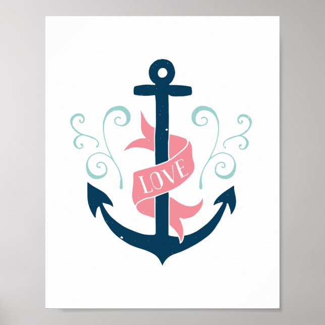 Poster Vintage Love Anchor (Frente)