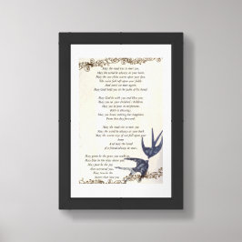Pôster Vintage Love Bird Marinho Weding Poem